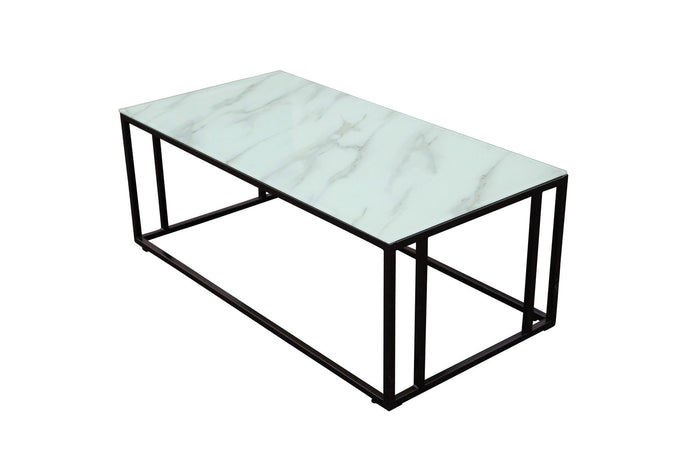 Fjôrd - Salontafel Zwart Glas 120cm - Marmer - Rock