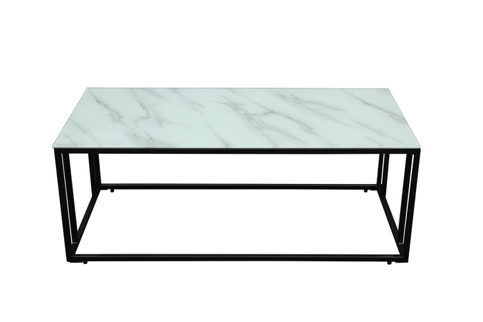 Fjôrd - Salontafel Zwart Glas 120cm - Marmer - Rock