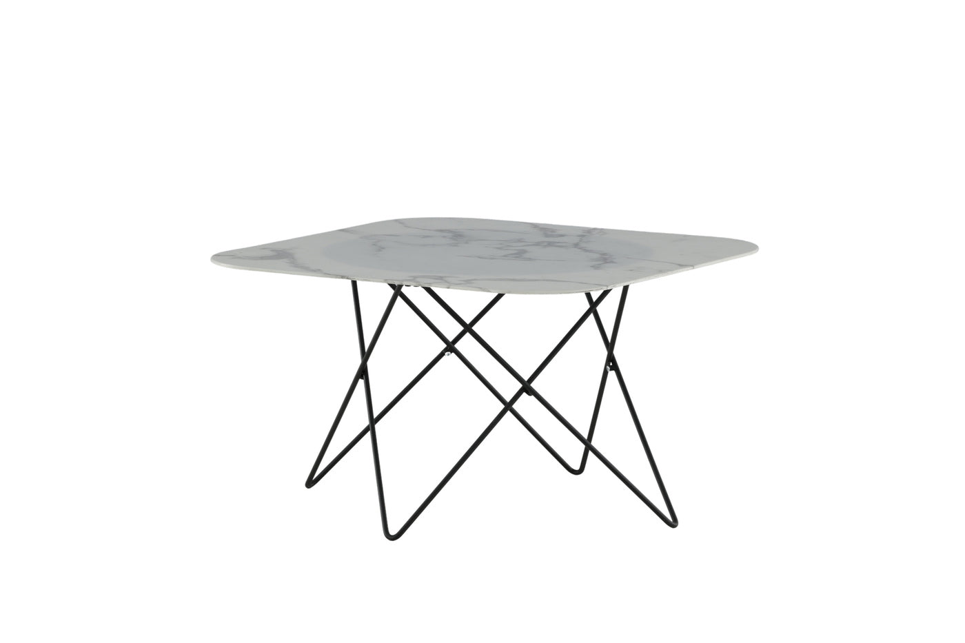 Fjôrd - Salontafel Wit Marmerlook 80cm - Glas - Tristar