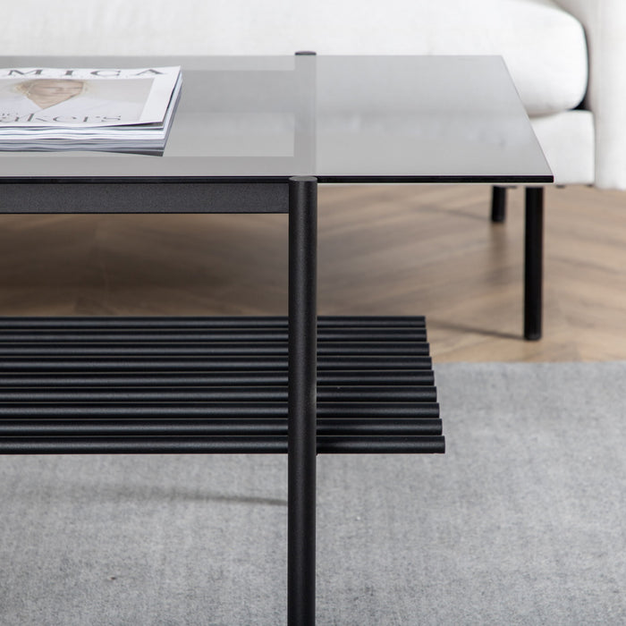 Fjôrd - Salontafel Zwart Smoked 120cm - Glas - Von