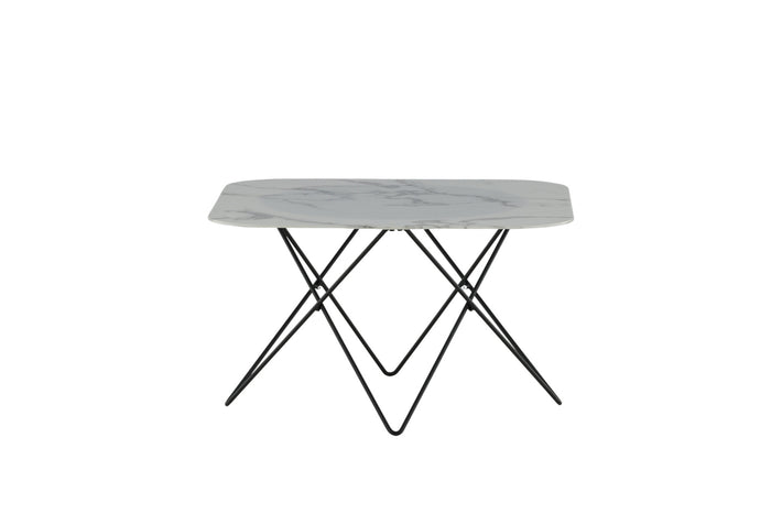 Fjôrd - Salontafel Wit Marmerlook 80cm - Glas - Tristar
