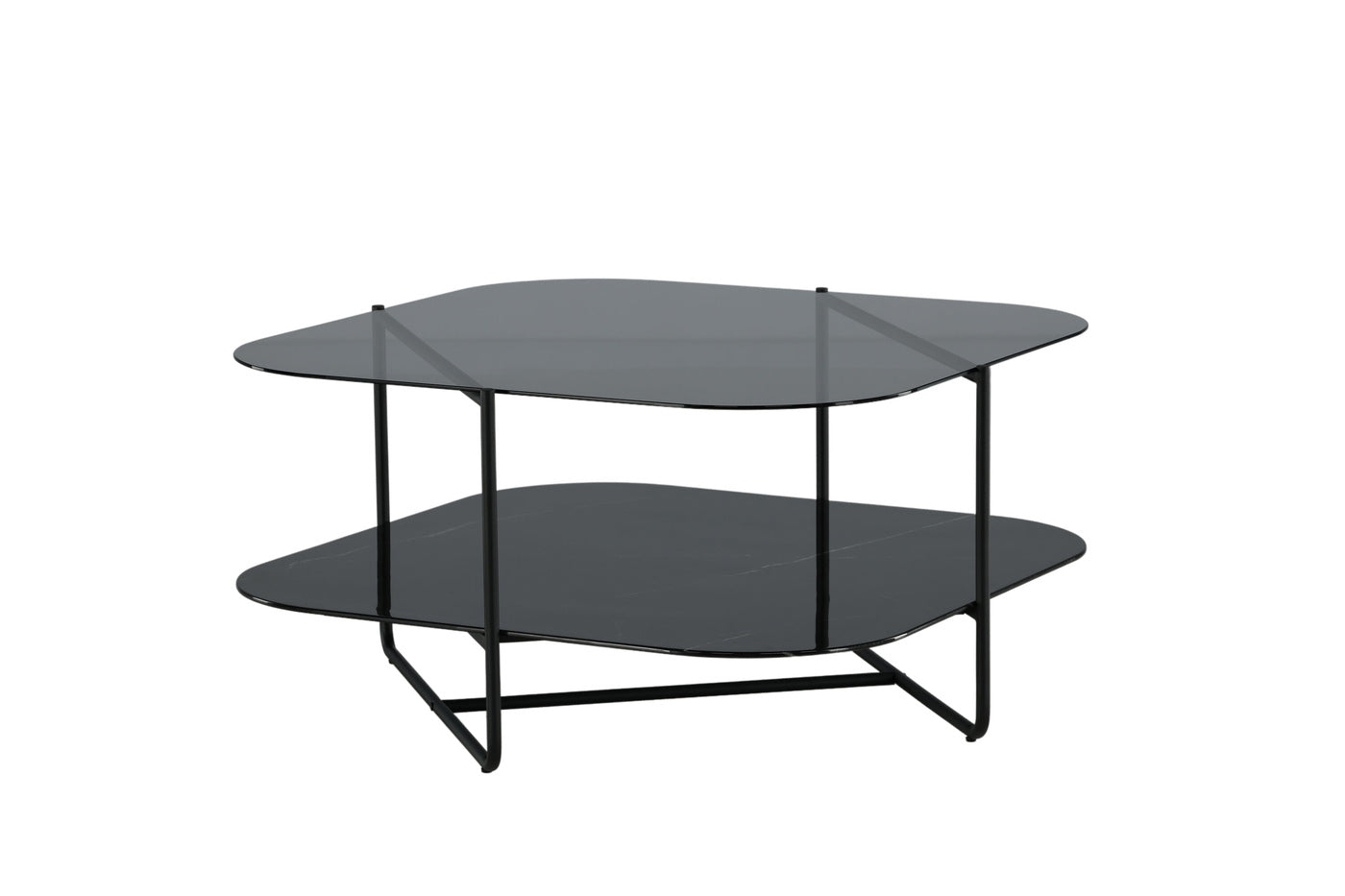 Fjôrd - Salontafel Zwart 85cm - Glas - Un-line