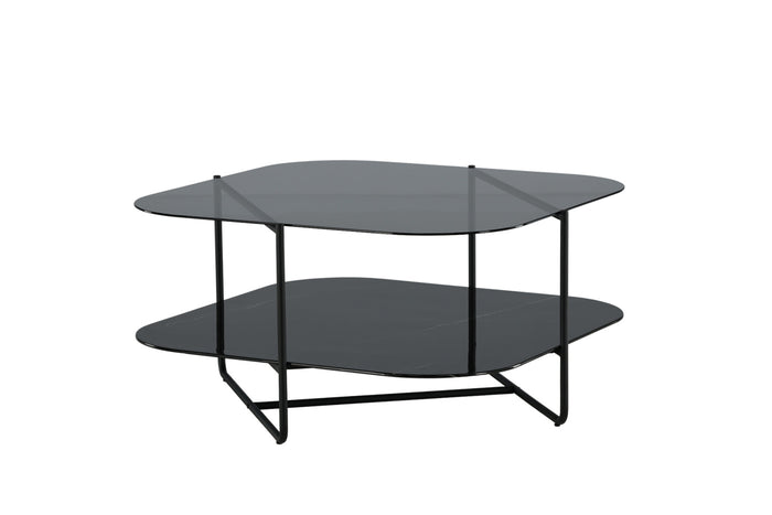 Fjôrd - Salontafel Zwart 85cm - Glas - Un-line