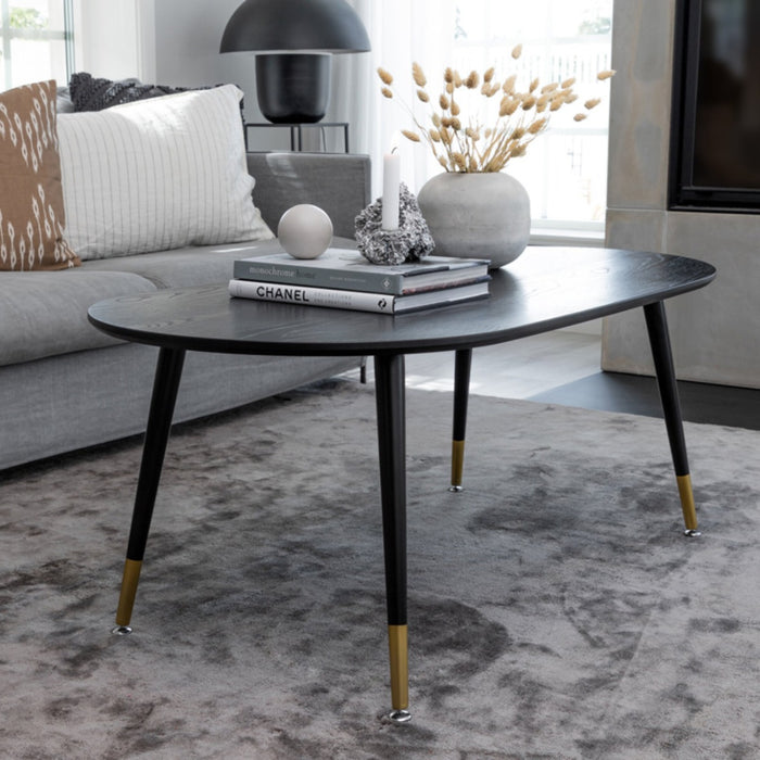 Fjôrd - Salontafel Zwart Ovaal 120cm - MDF - Dipp