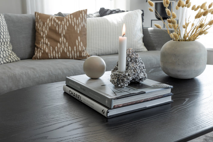 Fjôrd - Salontafel Zwart Ovaal 120cm - MDF - Dipp