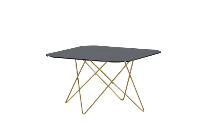 Fjôrd - Salontafel Goud Marmerlook 80cm - Glas - Tristar