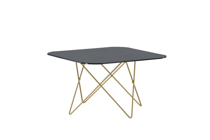 Fjôrd - Salontafel Goud Marmerlook 80cm - Glas - Tristar