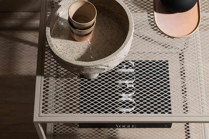 Fjôrd - Bijzettafel Beige 65cm - Staal - Netz