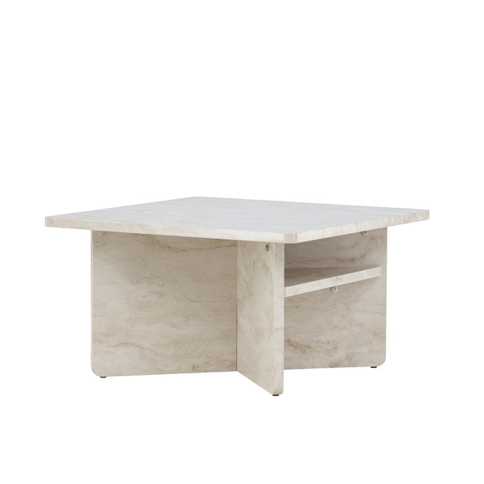 Fjôrd - Salontafel Beige Marmerlook 75cm - MDF - Ålesund