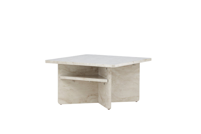 Fjôrd - Salontafel Beige Marmerlook 75cm - MDF - Ålesund