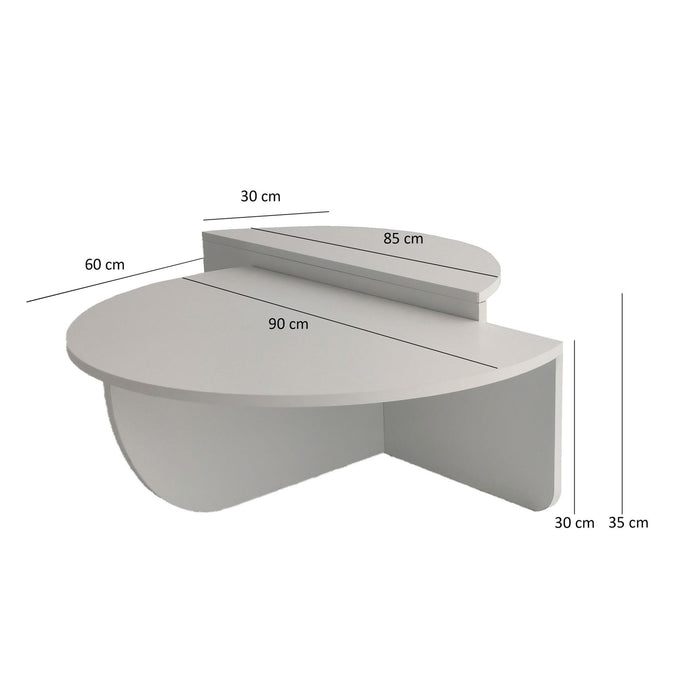 Giga Meubel - Salontafel Melamine Wit Rond - Ø90x35cm - Podium