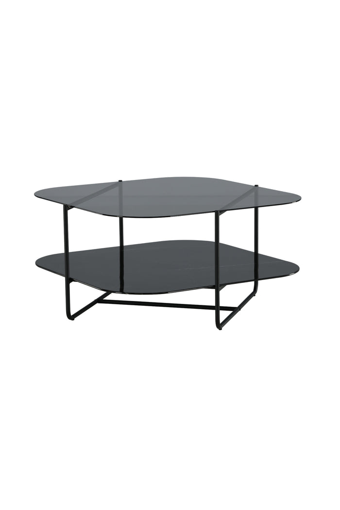 Fjôrd - Salontafel Zwart 85cm - Glas - Un-line