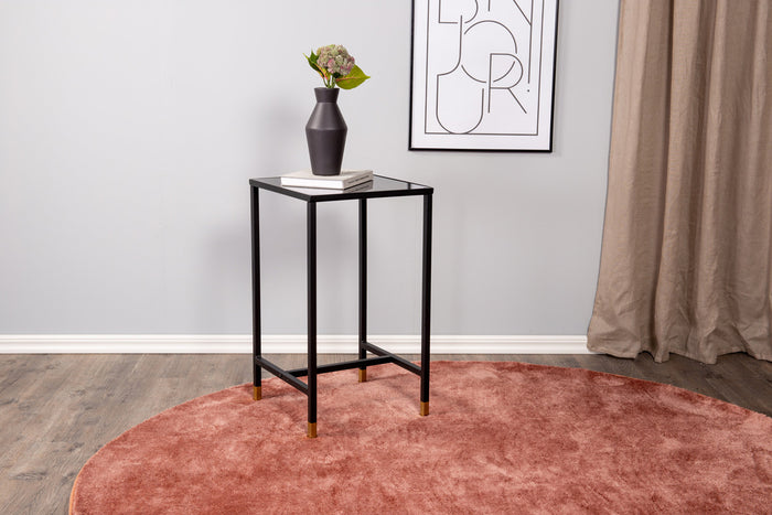 Fjôrd - Bijzzettafel Zwart|Goud 40cm - Glas - Dipp