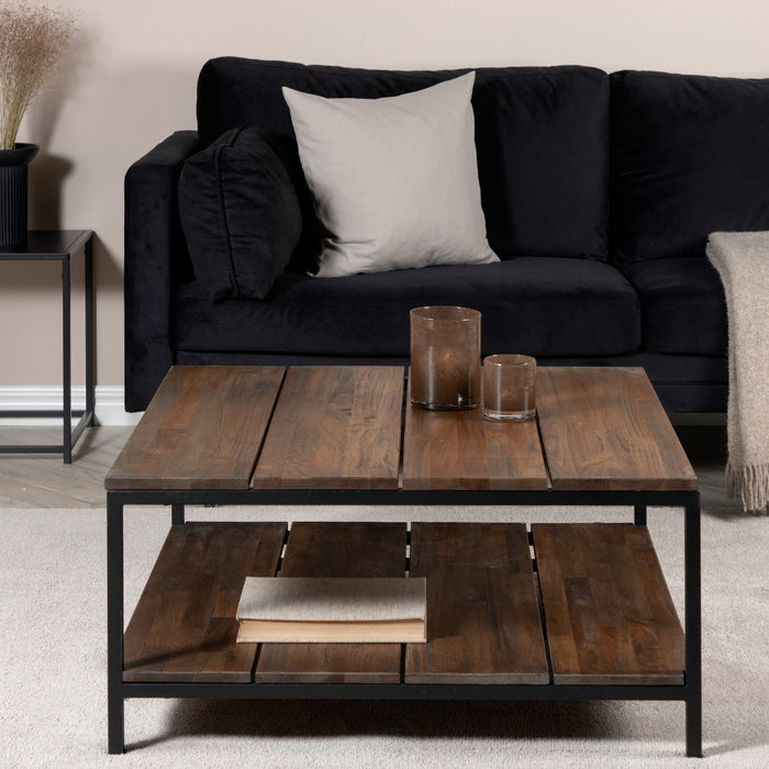 Fjôrd - Salontafel Zwart 80cm - Teakhout - Padang