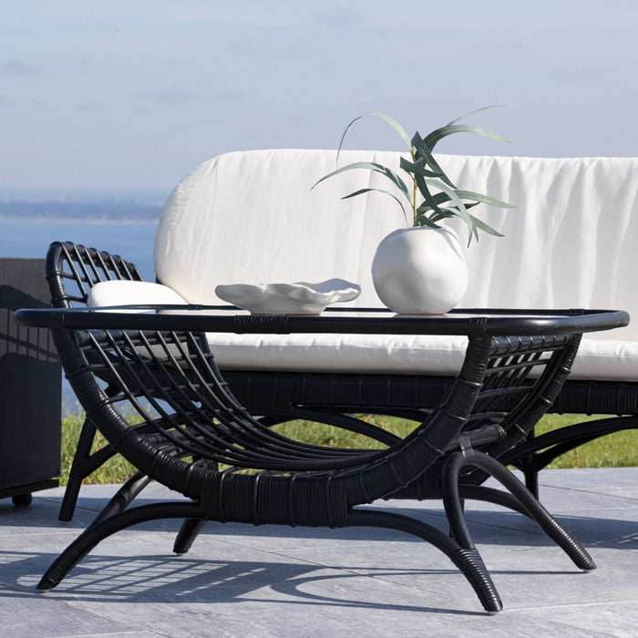 Fjôrd - Salontafel Zwart 95,5cm - Rotan - Moana