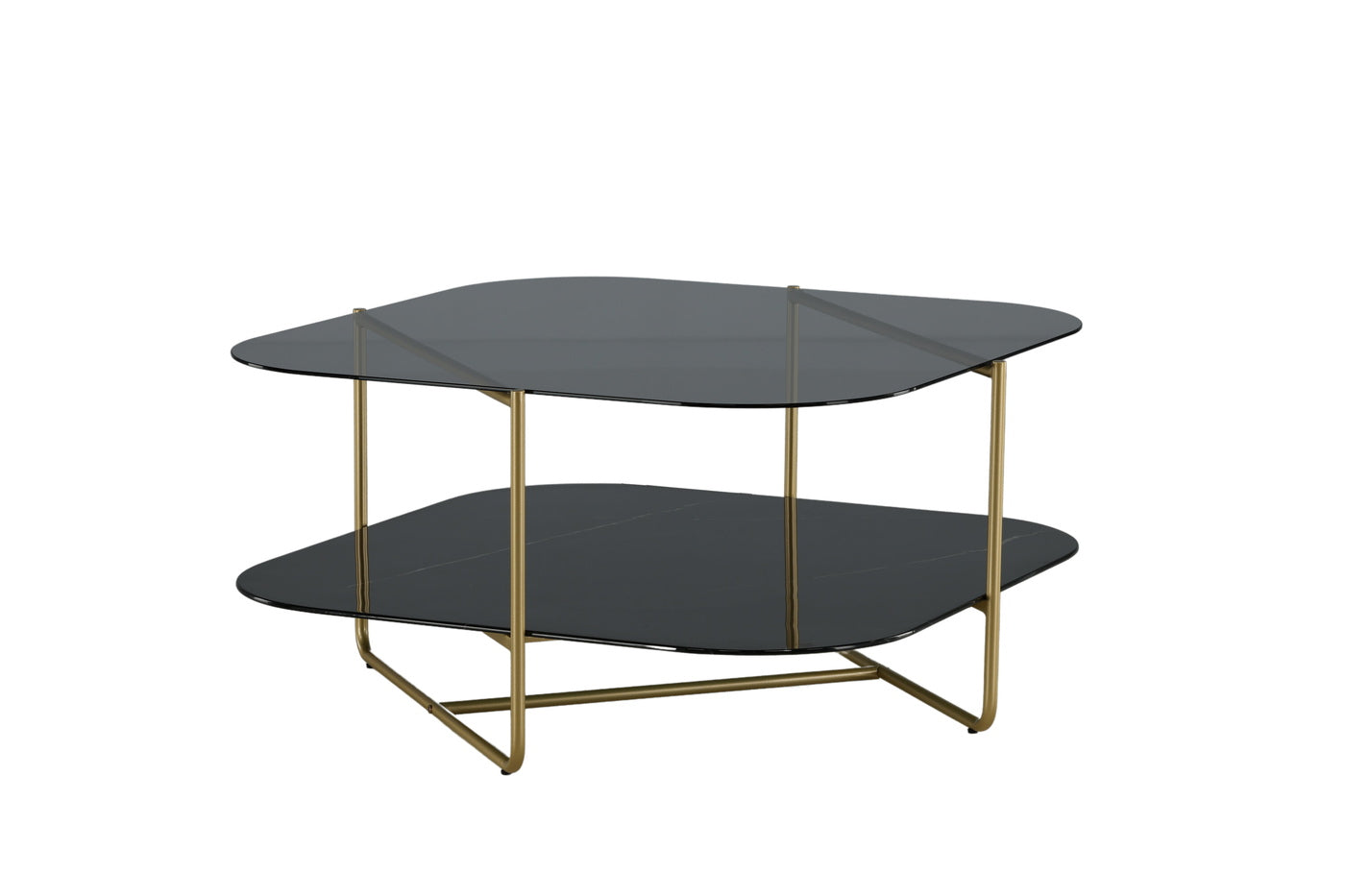Fjôrd - Salontafel Goud 85cm - Glas - Un-line