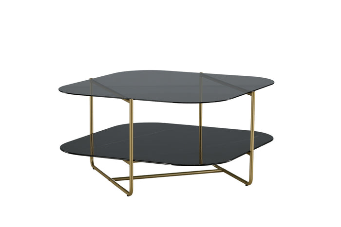 Fjôrd - Salontafel Goud 85cm - Glas - Un-line