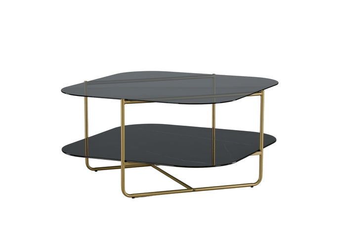 Fjôrd - Salontafel Goud 85cm - Glas - Un-line
