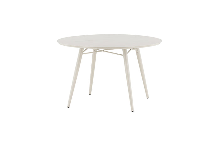 Fjôrd - Eettafel Beige Ø120cm - Aluminium- Lina