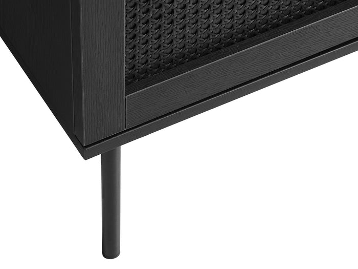 Rebellenclub Berley Dressoir met Lades - Zwart met Rattan