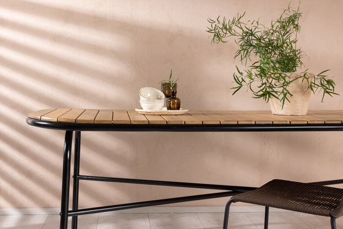 Fjôrd - Tuintafel Zwart 200cm - Acaciahout - Holmbeck