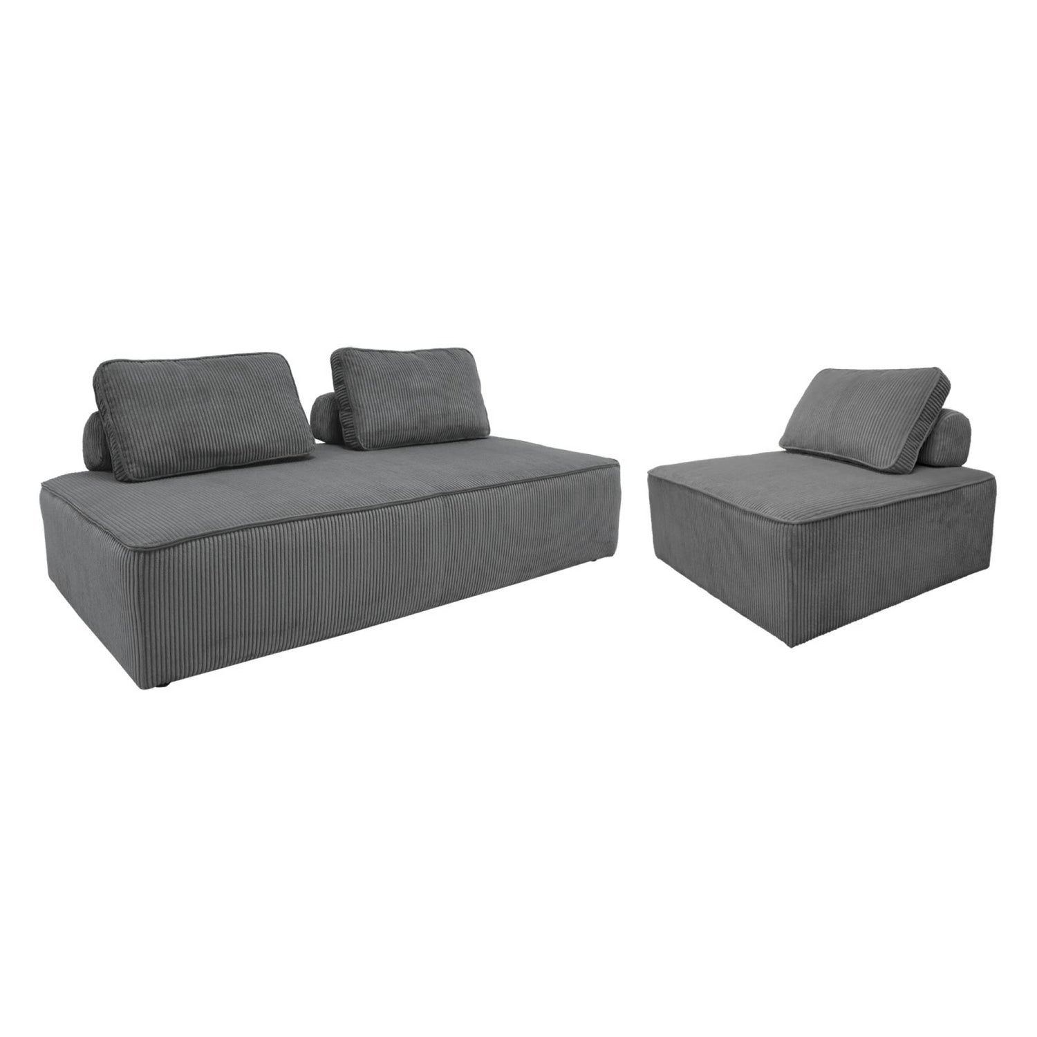 sweeek - Set van fauteuils voor modulaire bank 3 zitplaatsen corduroy