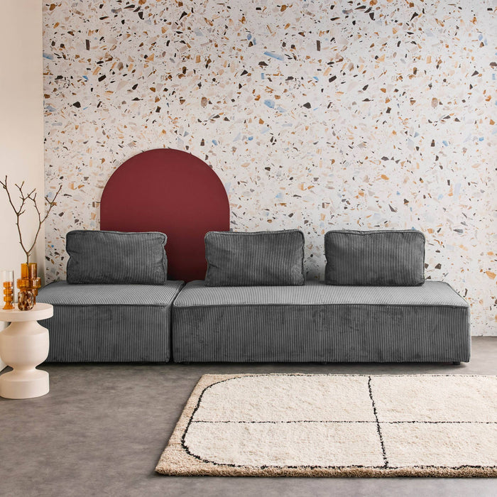 sweeek - Set van fauteuils voor modulaire bank 3 zitplaatsen corduroy