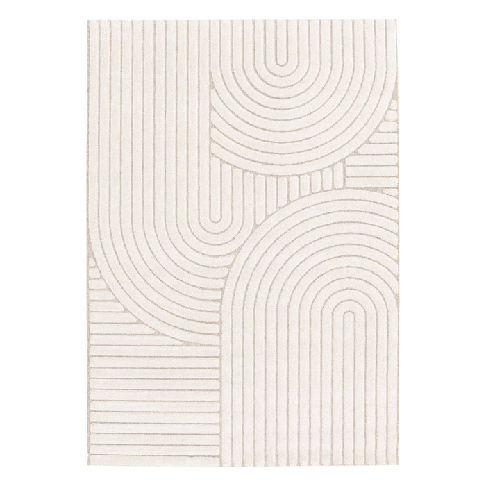 sweeek - Interieur tapijt met etnische bogen, beige en crème