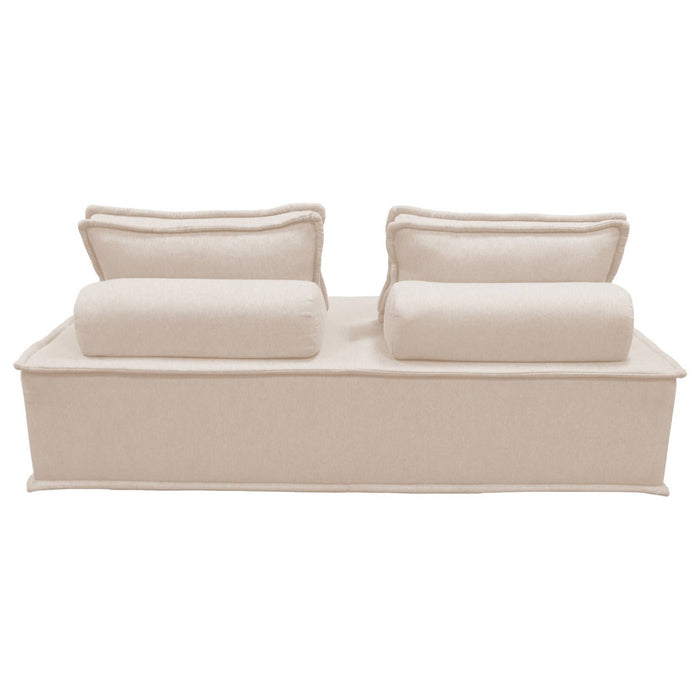 sweeek - Set van 2 fauteuils met 2-zitsbank in stof, met kussen