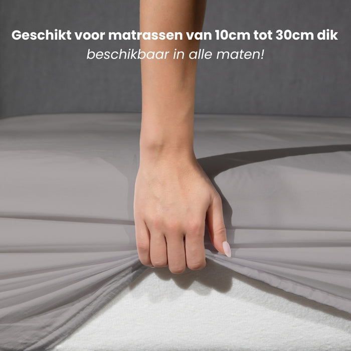 Superieur - Hoeslaken -  Katoen - Grijs - 90x200cm