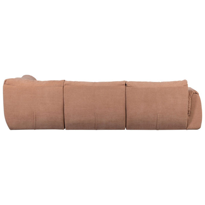 WOOOD Baggy Hoekbank Rechts - Geweven Chenille - Oud Roze - 81x396x214