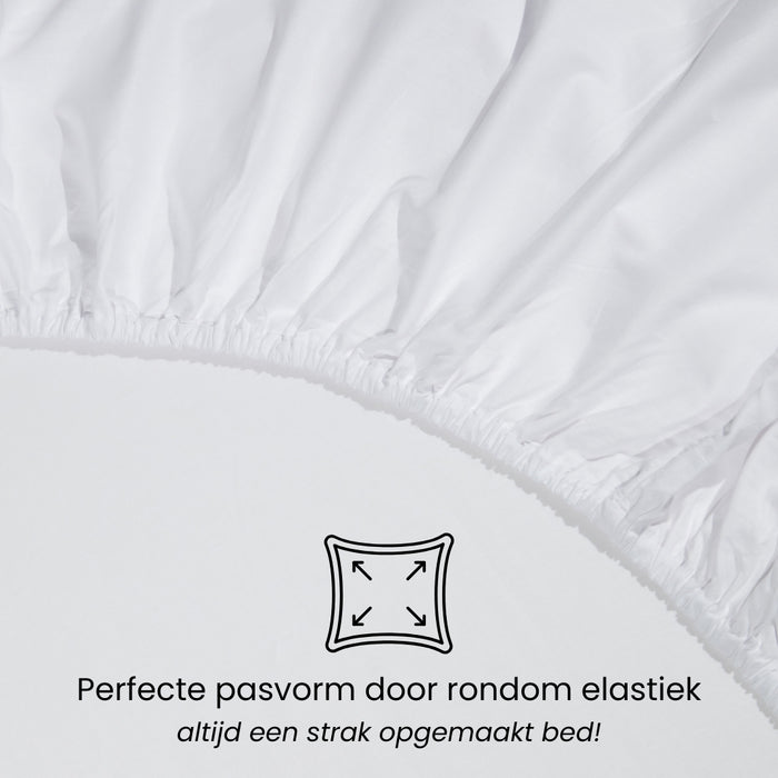 Superieur - Hoeslaken -  Katoen - Wit - 90x220cm