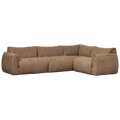 WOOOD Baggy Hoekbank Rechts - Geweven Chenille - Bruin - 81x396x214