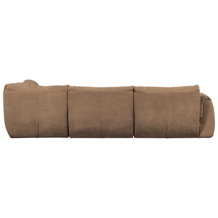 WOOOD Baggy Hoekbank Rechts - Geweven Chenille - Bruin - 81x396x214