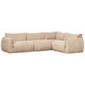 WOOOD Baggy Hoekbank Rechts - Geweven Chenille - Zand - 81x396x214