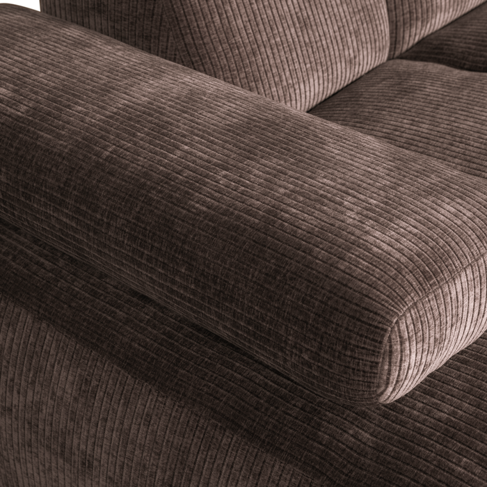 WOOOD Mojo Chaise Longue Bank Links - Ribstof - Bruin - 74x284x160