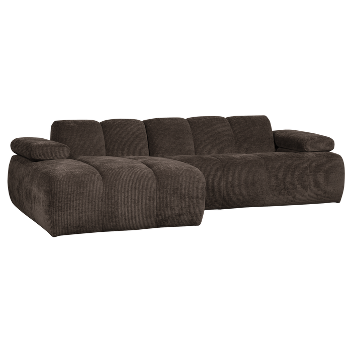 WOOOD Mojo Chaise Longue Bank Links - Ribstof - Bruin - 74x284x160