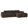 WOOOD Mojo Chaise Longue Bank Rechts - Ribstof - Bruin