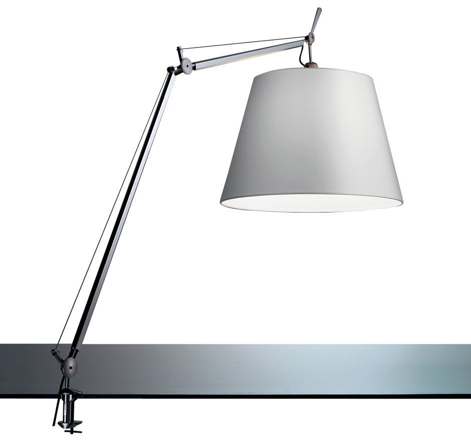 Artemide Tolomeo Mega klemlamp LED met snoerdimmer grijs satijn 42 cm