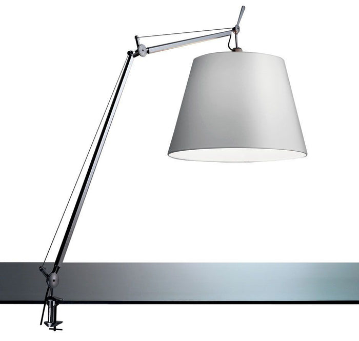 Artemide Tolomeo Mega klemlamp LED met snoerdimmer grijs satijn 42 cm