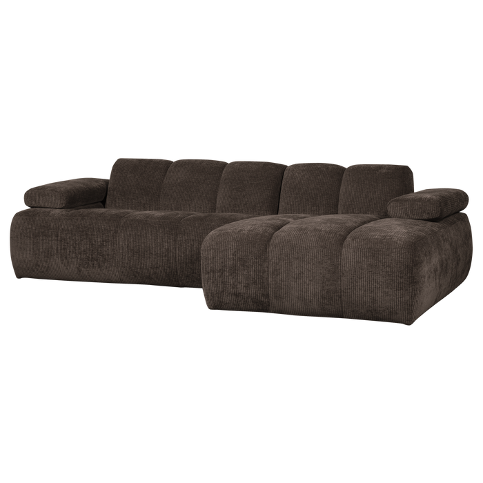 WOOOD Mojo Chaise Longue Bank Rechts - Ribstof - Bruin