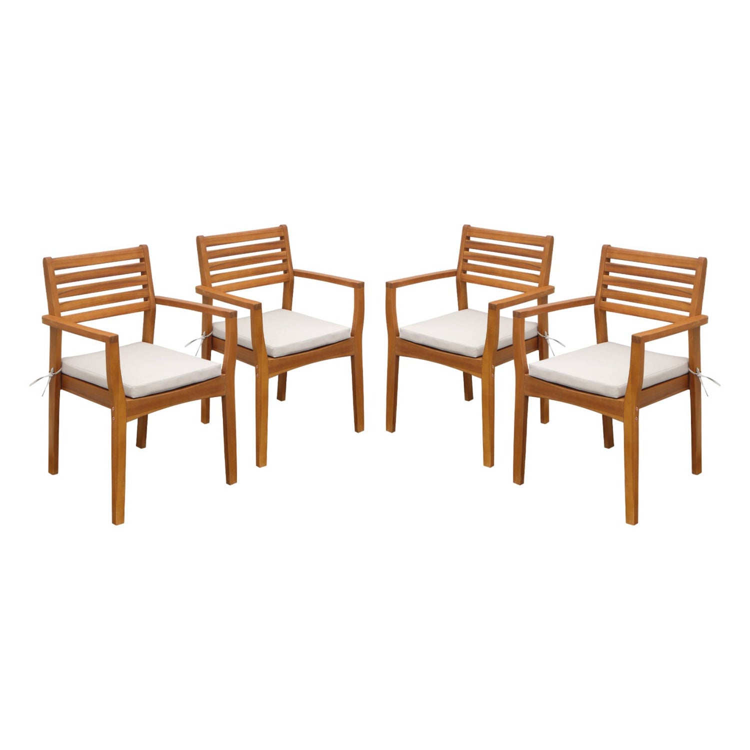 sweeek - Tuinstoel van acacia hout (set van 4)