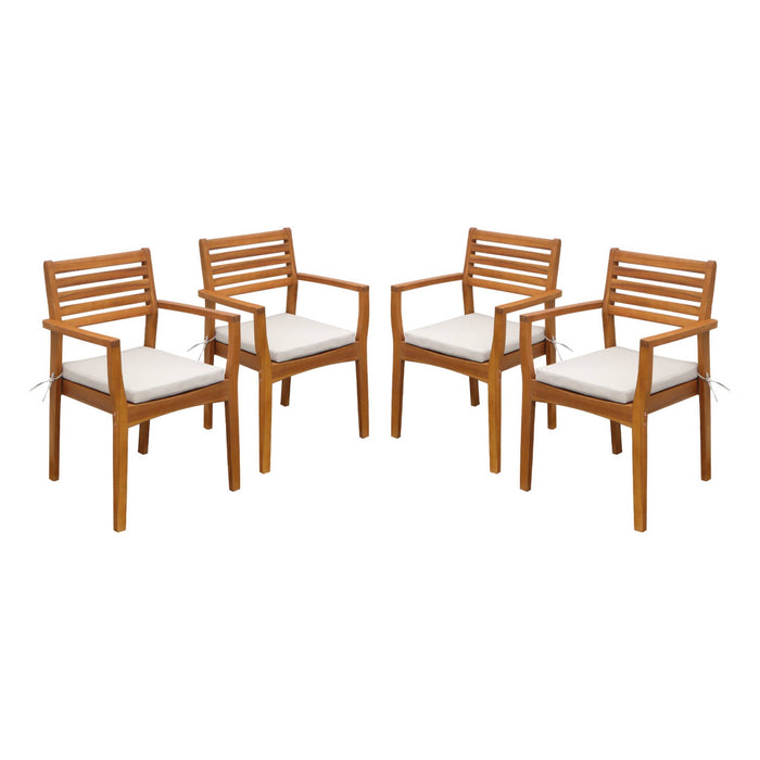 sweeek - Tuinstoel van acacia hout (set van 4)