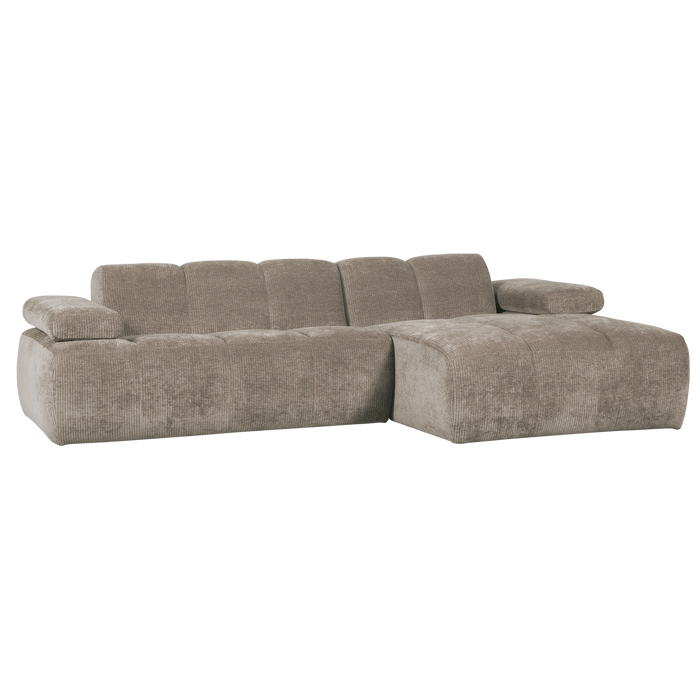 WOOOD Mojo Chaise Longue Bank Rechts - Ribstof - Donker Zand