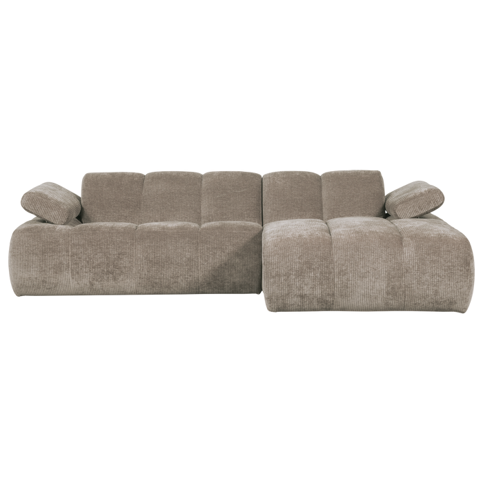 WOOOD Mojo Chaise Longue Bank Rechts - Ribstof - Donker Zand