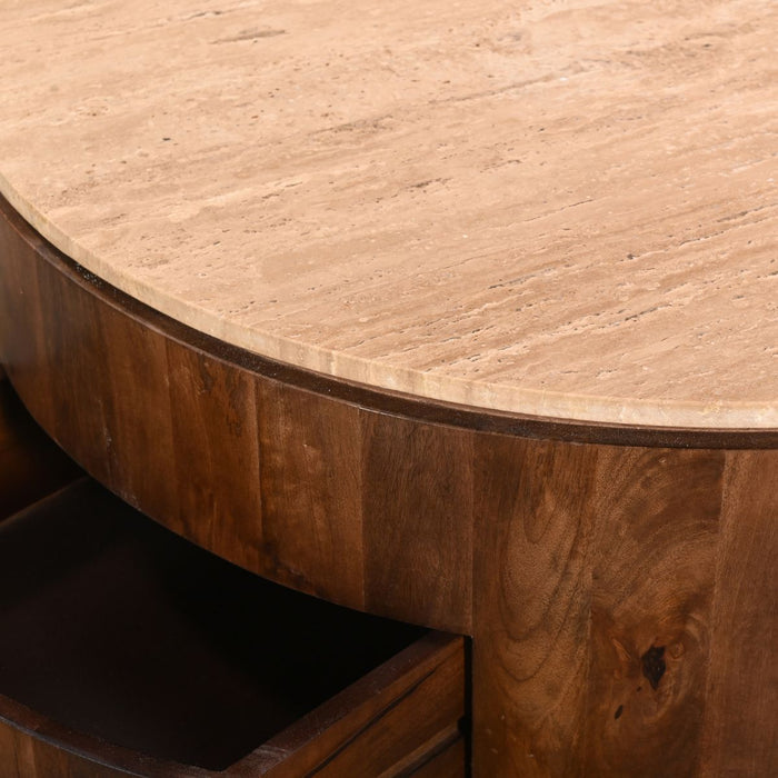 Giga Meubel - Salontafel Walnoot - 90cm - Met Lades - Elan