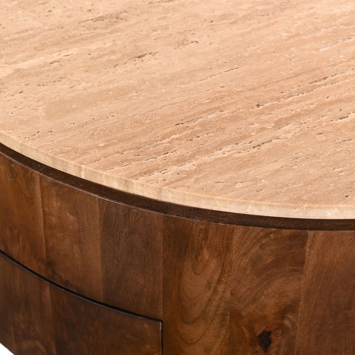 Giga Meubel - Salontafel Walnoot - 90cm - Met Lades - Elan