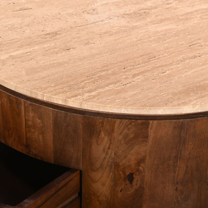 Giga Meubel - Salontafel Walnoot - 90cm - Met Lades - Elan