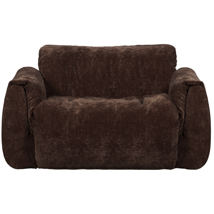 WOOOD Baggy Loveseat - 3D Chenille - Donkerbruin - 81x138x101