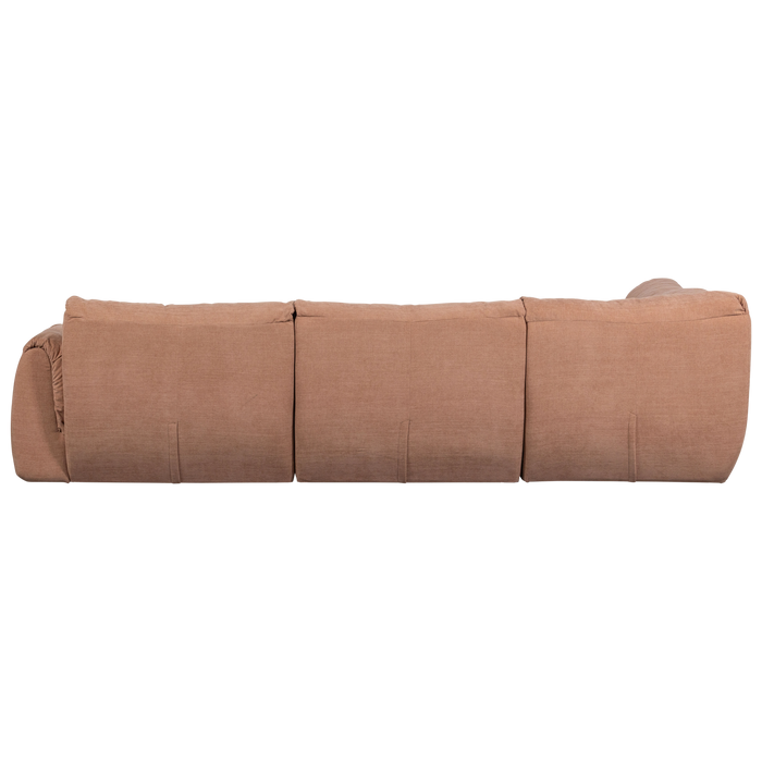 WOOOD Baggy Hoekbank Links - Geweven Chenille - Oud Roze - 81x301x210